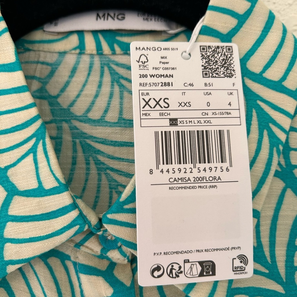 Mango Women’s Resort Style Patterned Button-up - Picture 3 of 3